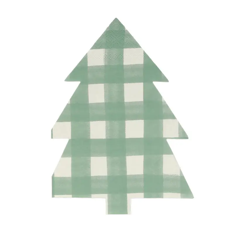 Green Gingham Tree Napkins (16pk)