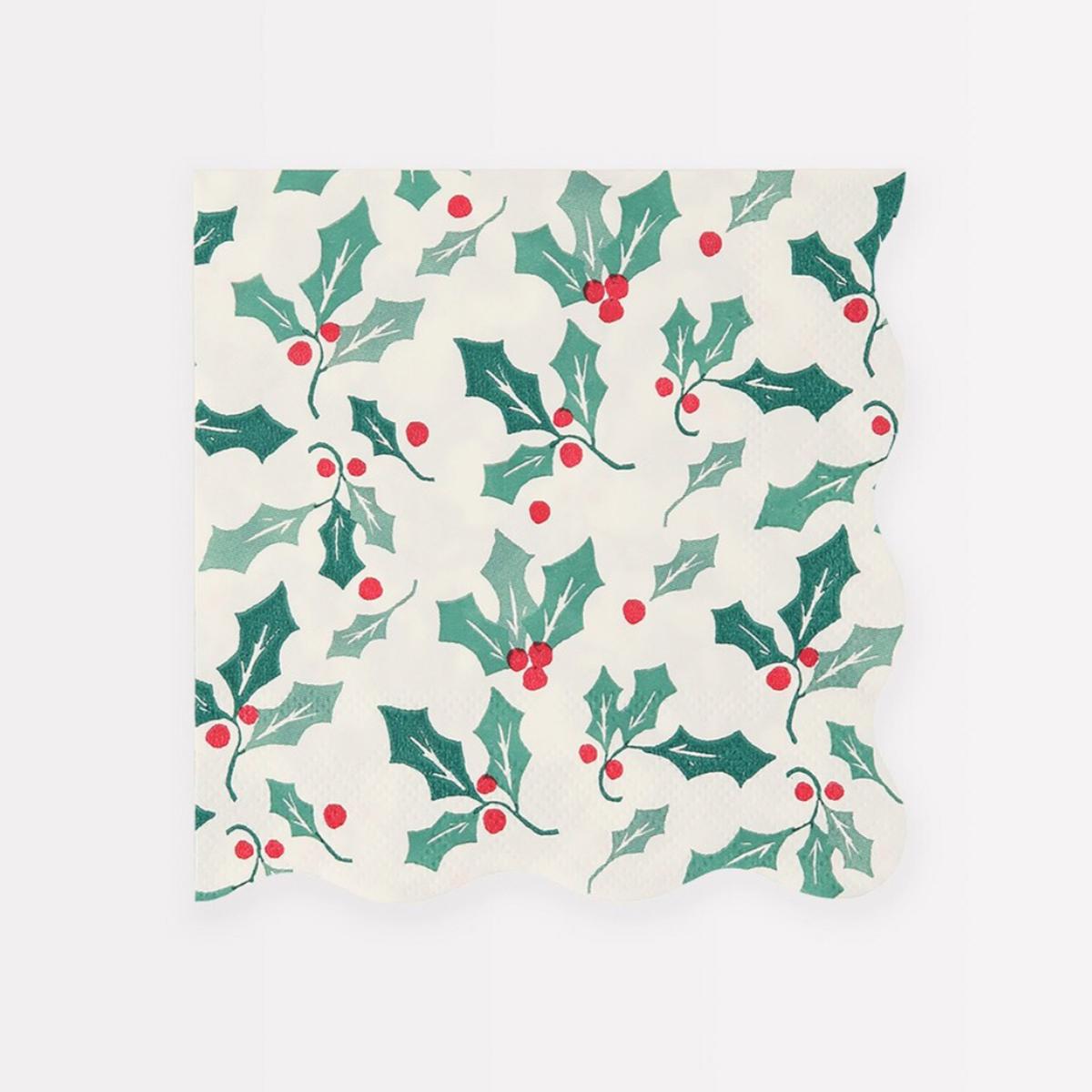 Holly Pattern Small Napkins