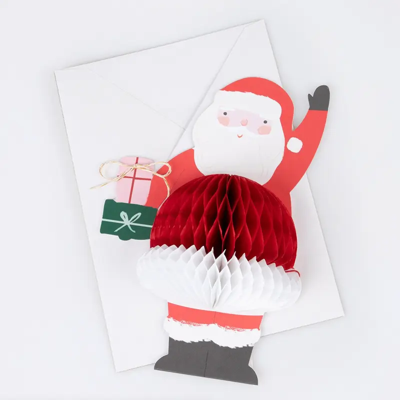 Honeycomb Santa Stand Up Card