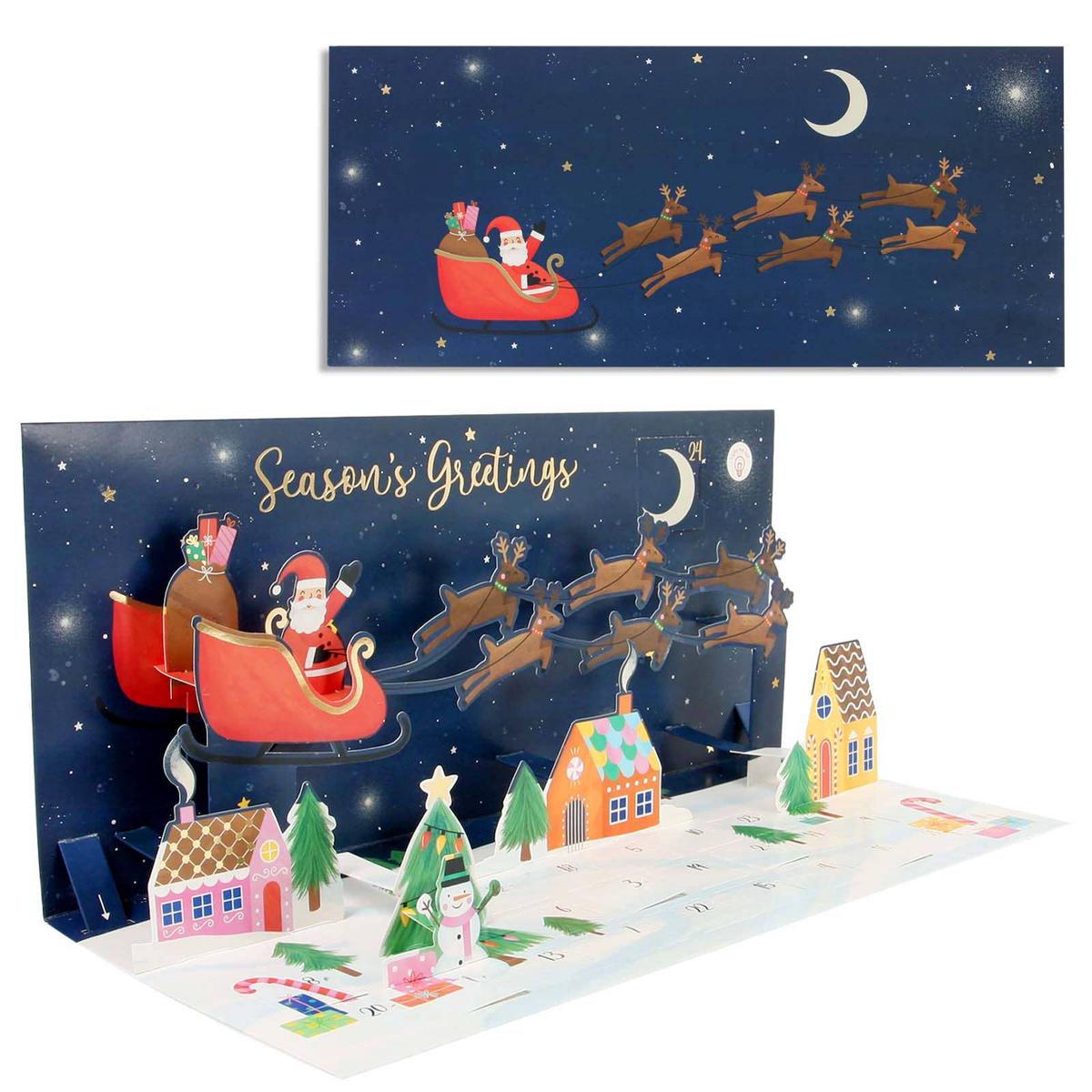 Light-Up Pop-Up Christmas Advent Calendar- Santa's Sleigh