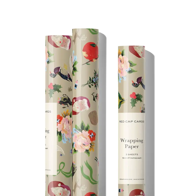 Merry Christmas to You wrapping paper -roll of 3 sheets