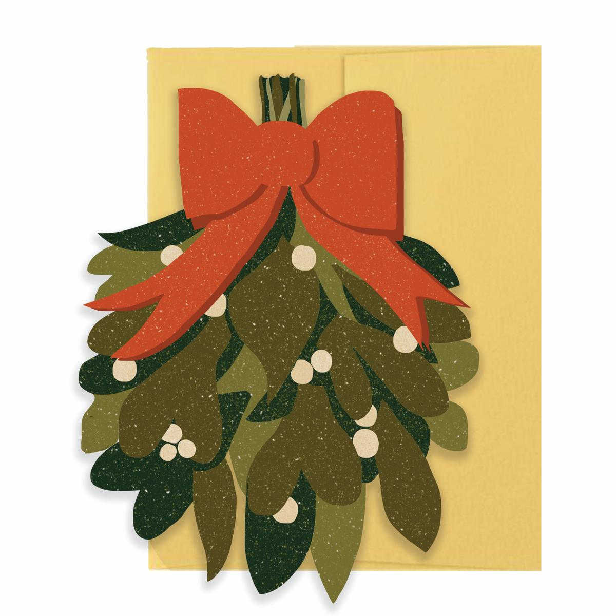 Mistletoe Holiday - Die Cut Card