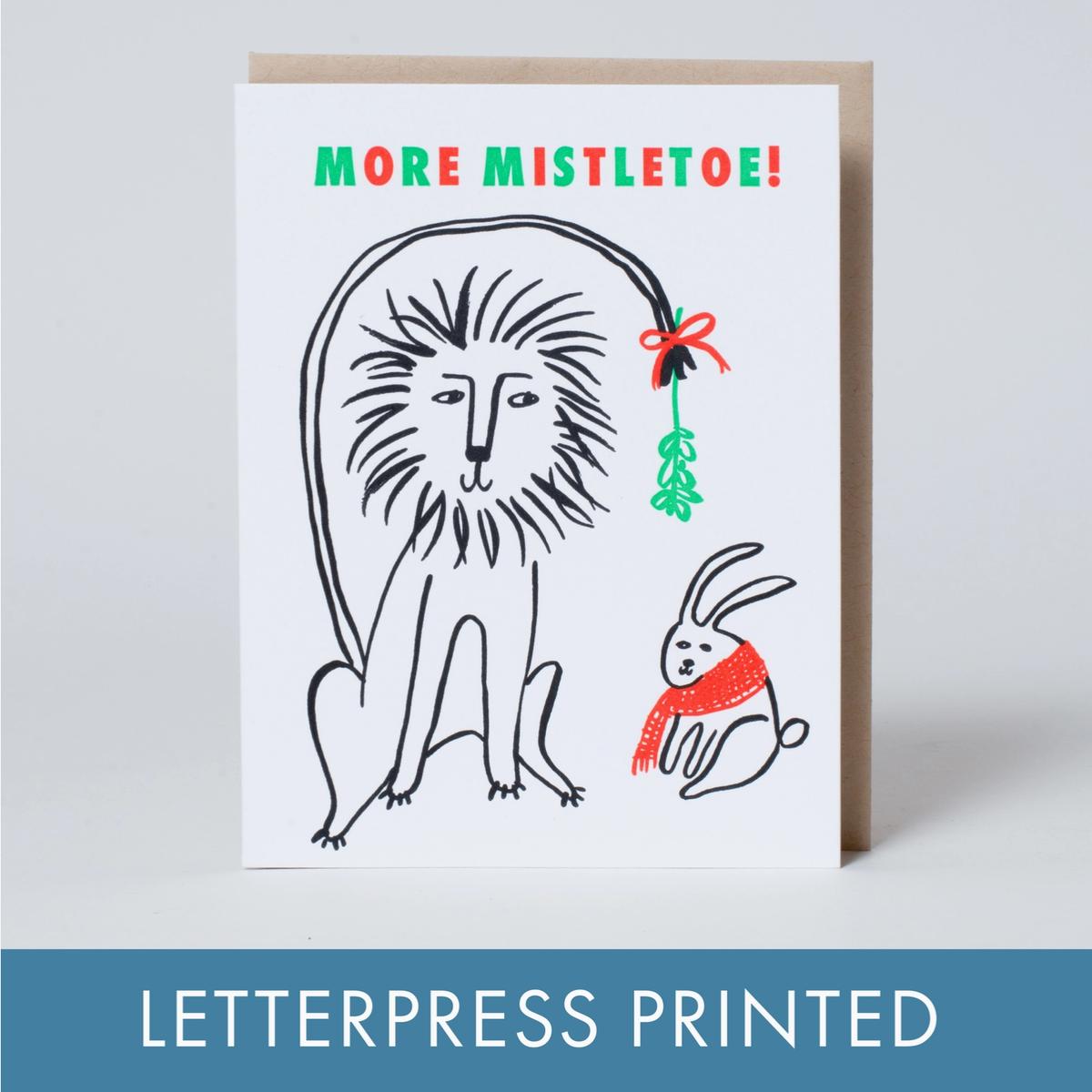 More Mistletoe Holiday Letterpress Card