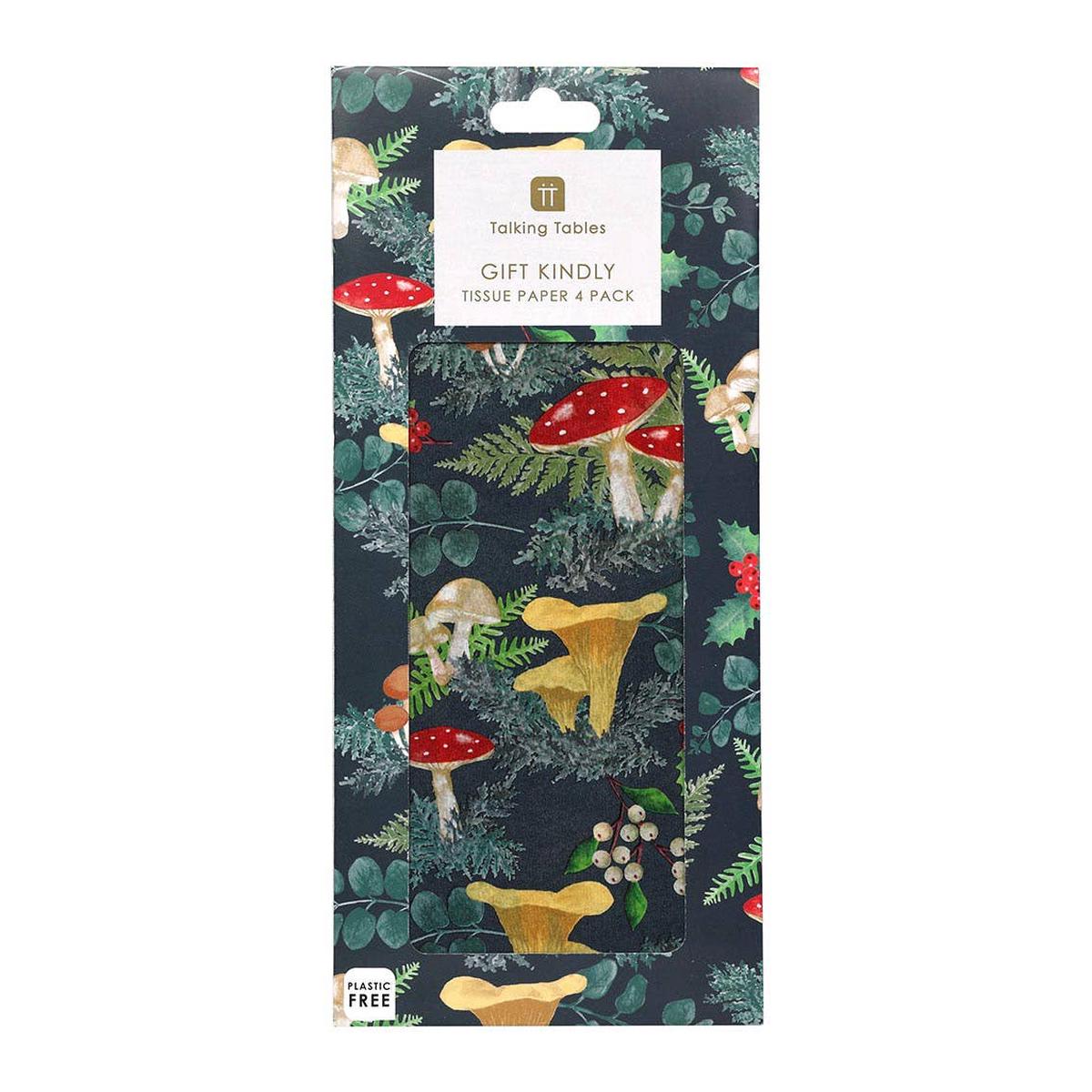 Mushroom Forest Green Christmas Tissue Paper