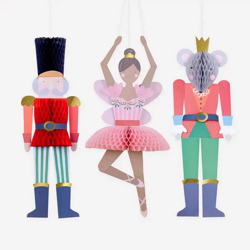 Nutcracker Ballet Giant Hanging Decorations (x3)