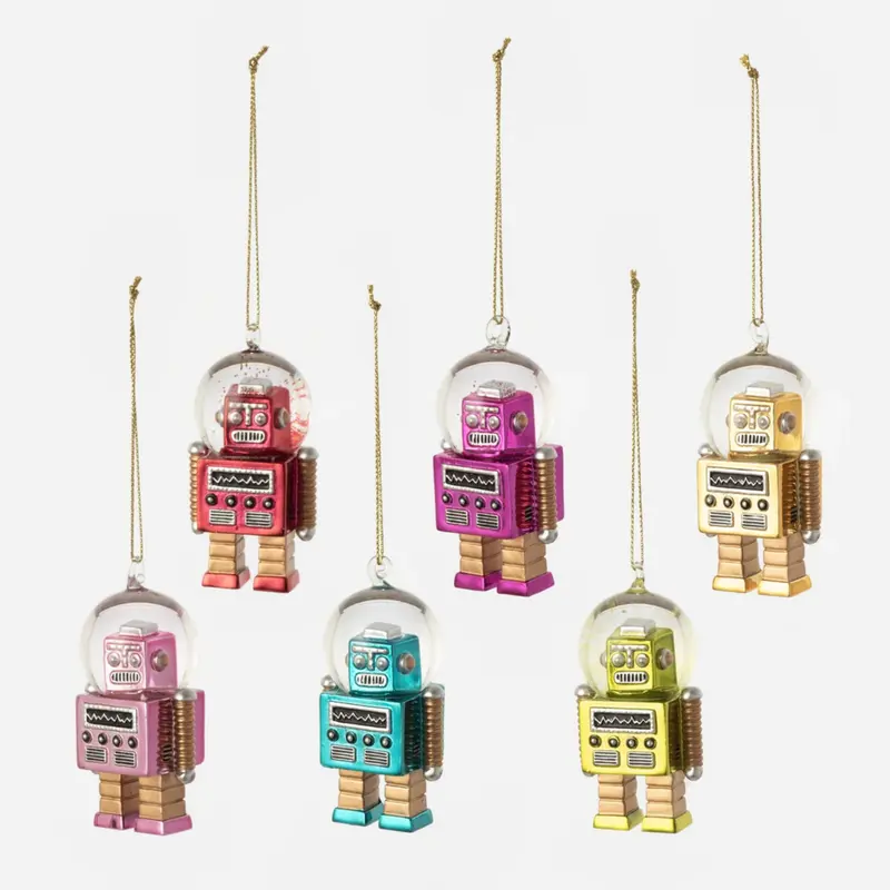 Robot Snow Globe Ornaments