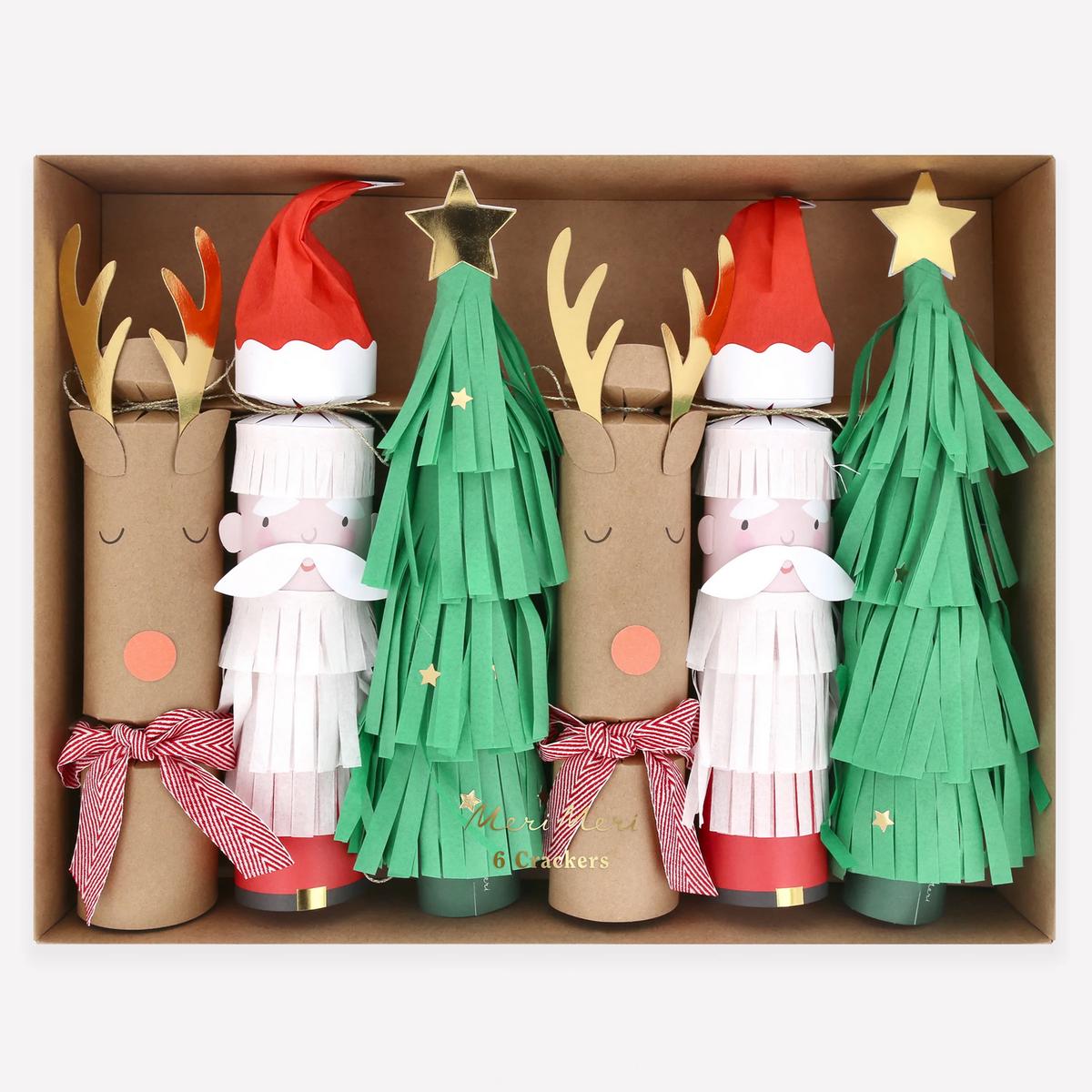 Santa, Reindeer & Tree Crackers