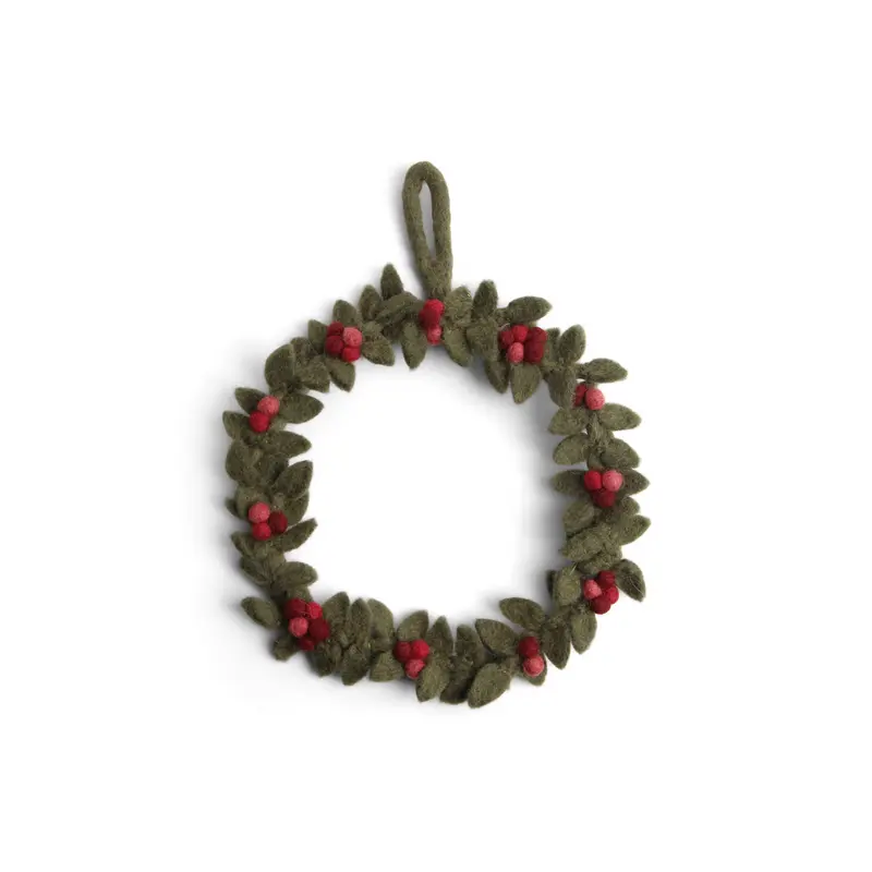 Small Green Wreath with Red Berries