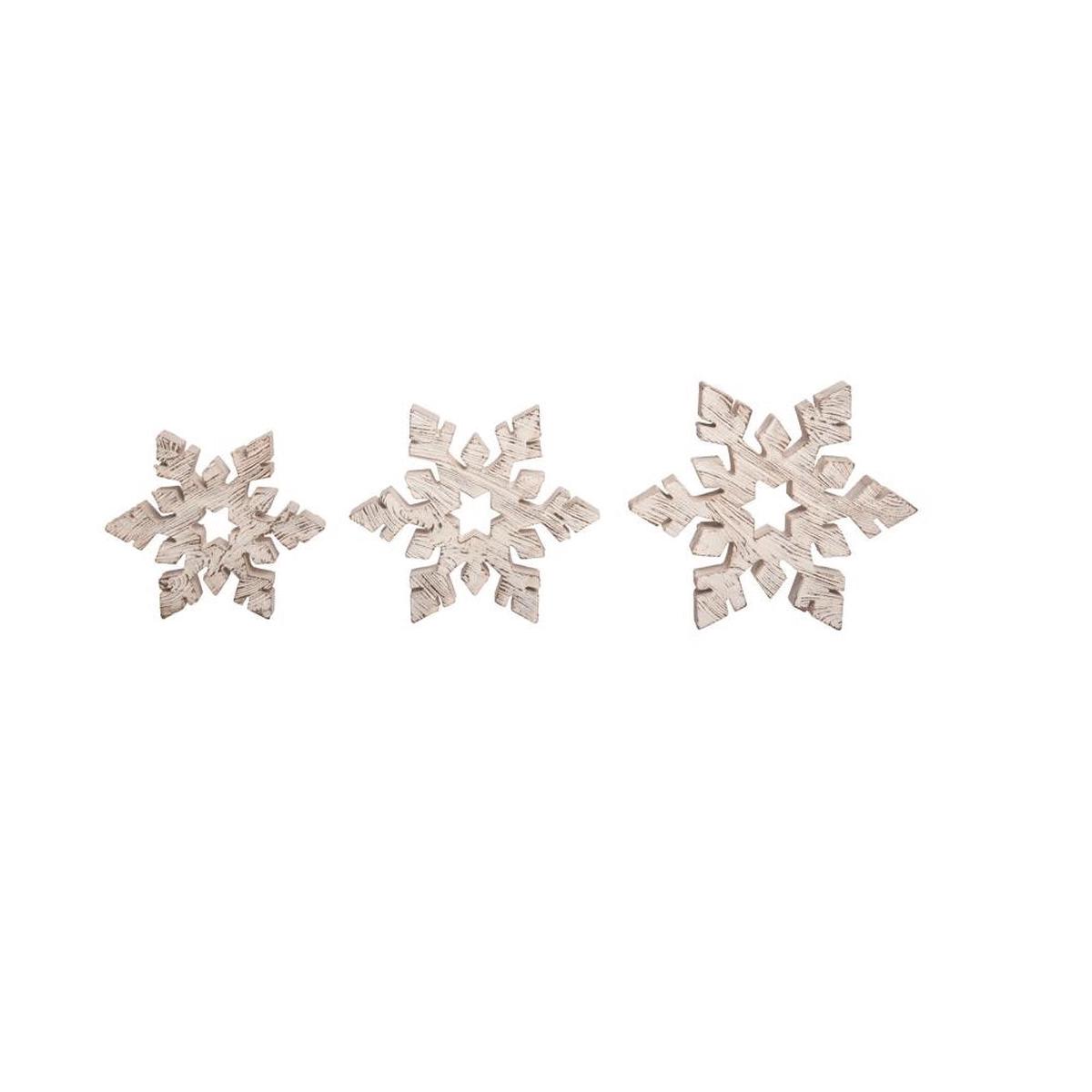 Transpac TC01089 Rustic Christmas Snowflake White