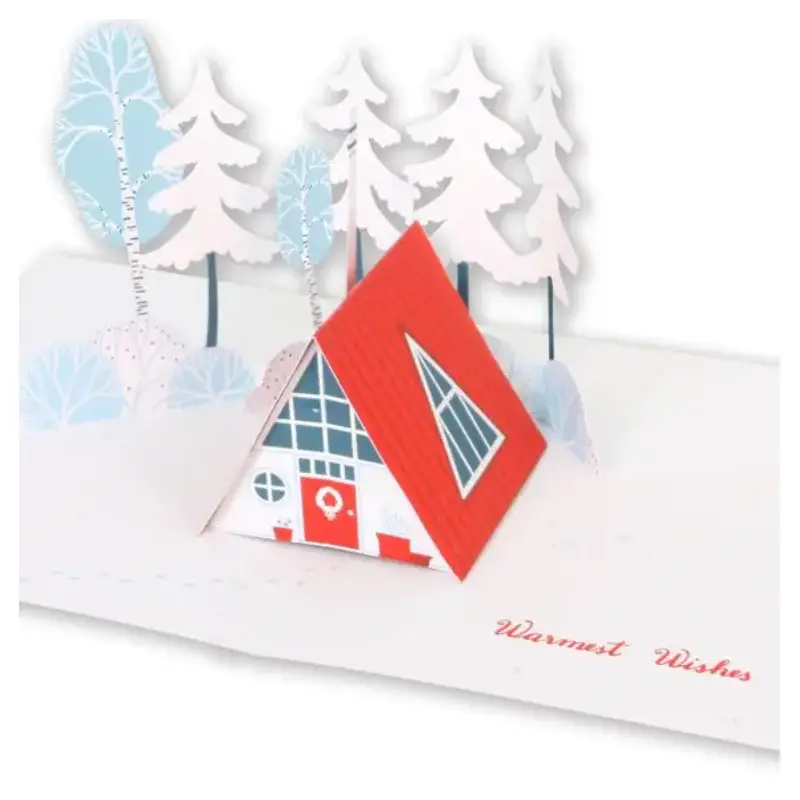 Winter Cabin: pop-out card -Holiday