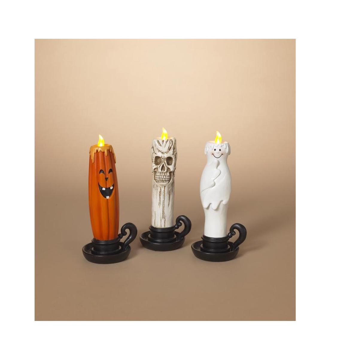 Celebrations 2589860 Ghost Skull Ghost Candle Halloween Decor Resin