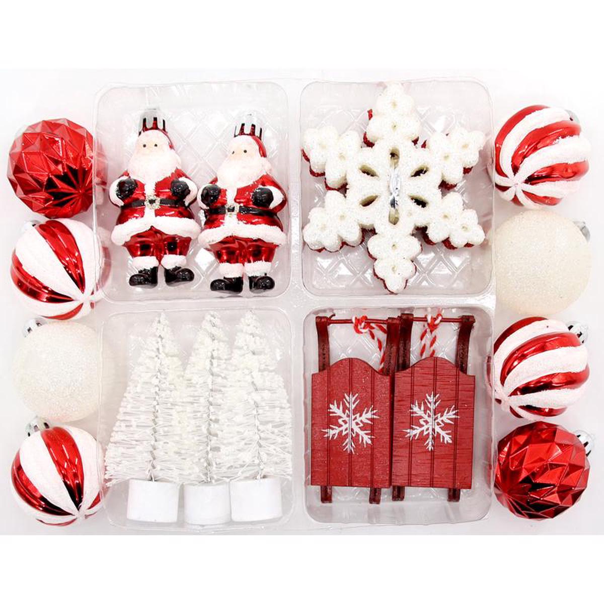 Celebrations C-23067 A Candy Cane Lane Christmas Ornaments RedWhite Plastic