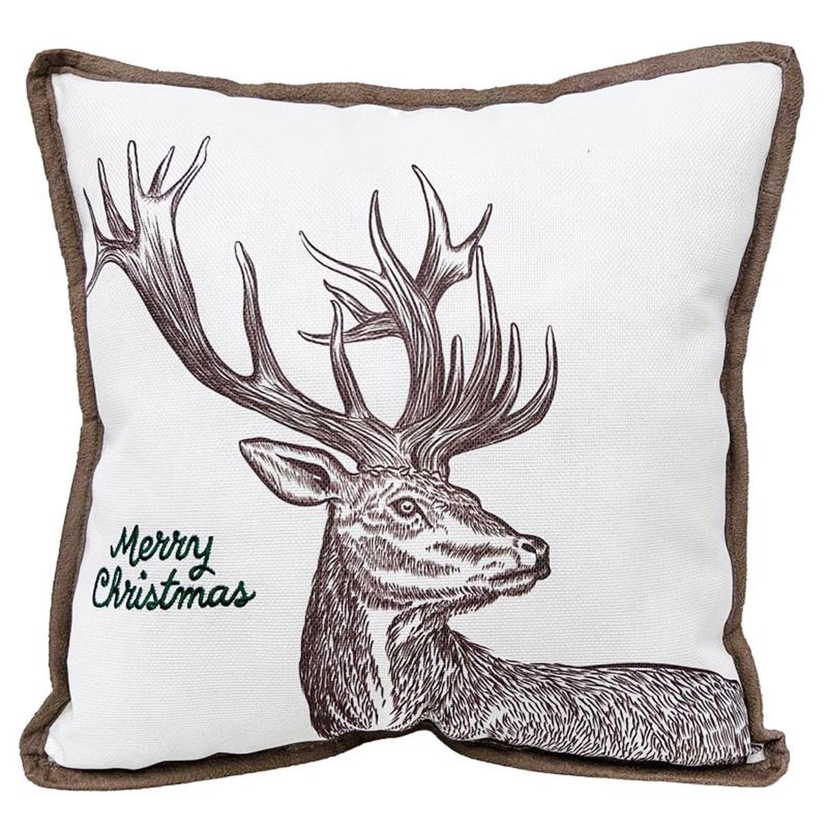 Celebrations Home Merry Christmas Deer Pillow 16 in