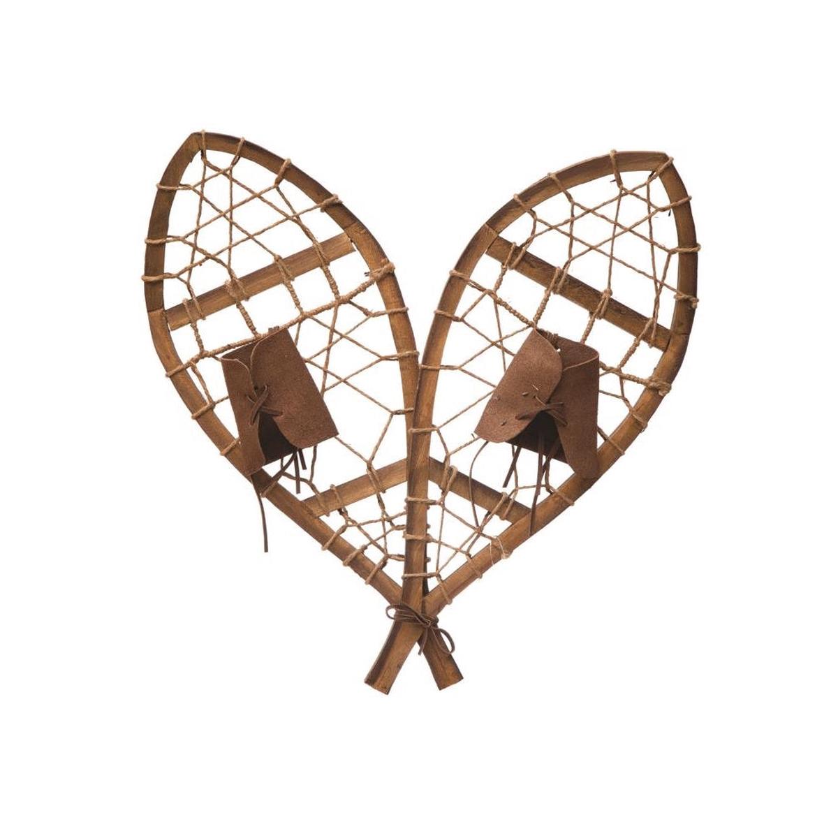 Creative Co-Op XM8009 Sleigh Snowshoe Christmas Wall Decor, Brown