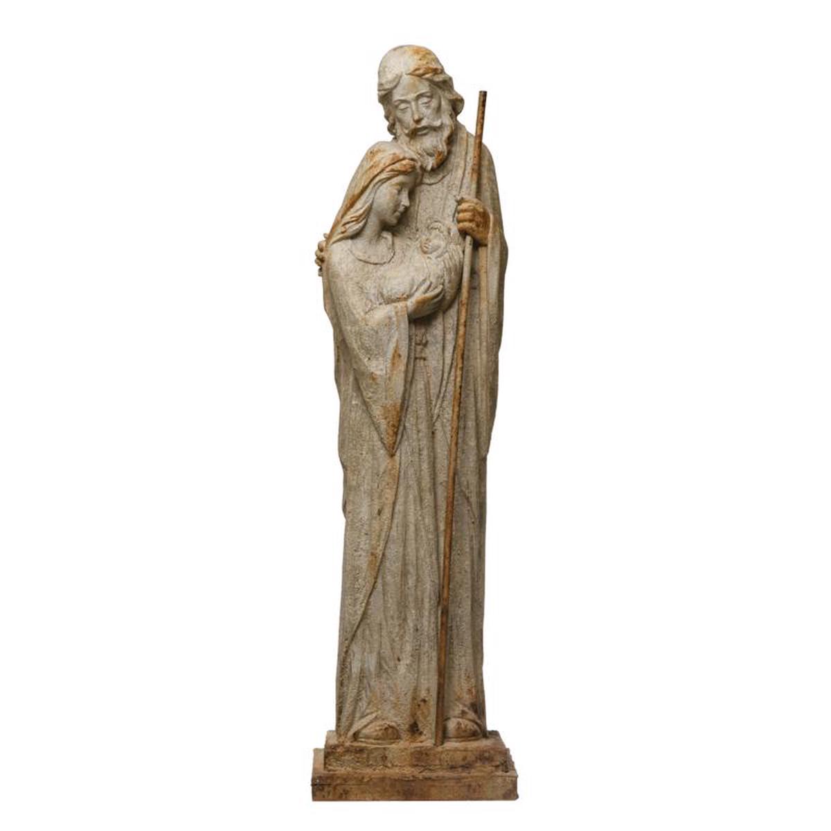 Creative Co-op XM8392 Garden Christmas Holy Family Statue BrownWhite