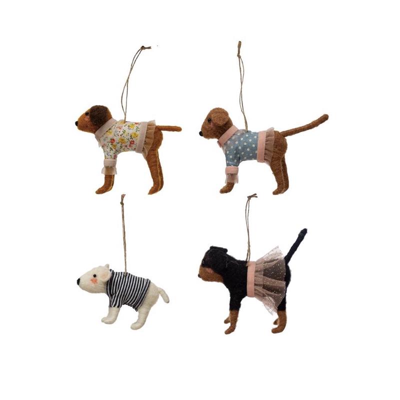 Creative Co-op XS0829A Dog Christmas Ornament Christmas Color