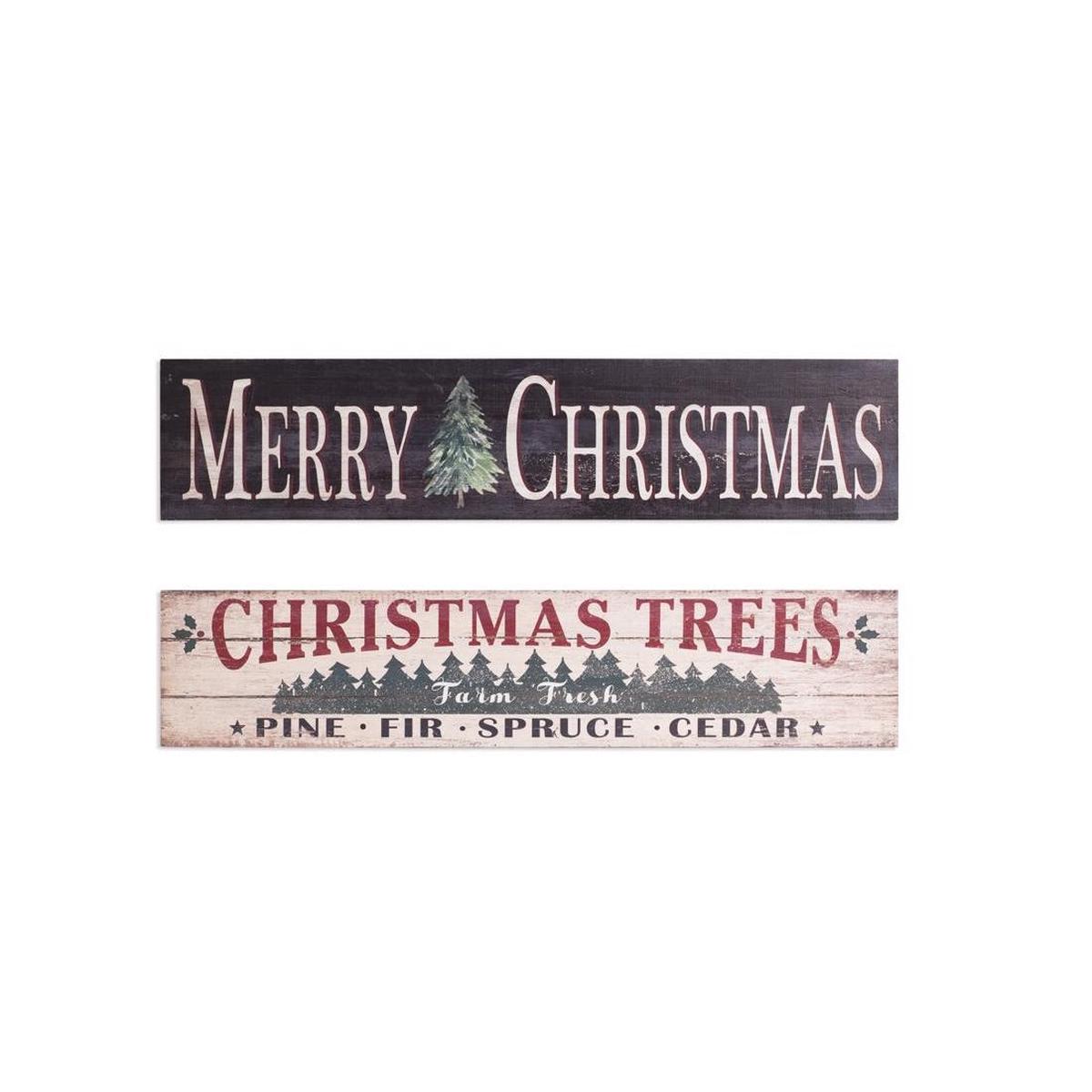 Gerson 2488490 Christmas Trees and Merry Christmas Sign Assorted