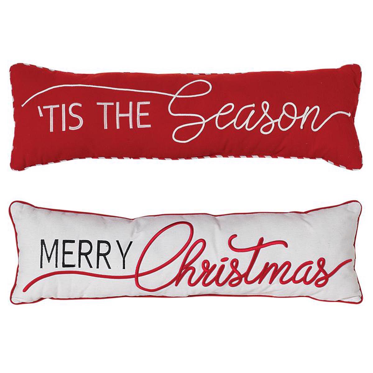 Gerson 2598860 Holiday Messages Christmas Pillow Assorted Colors