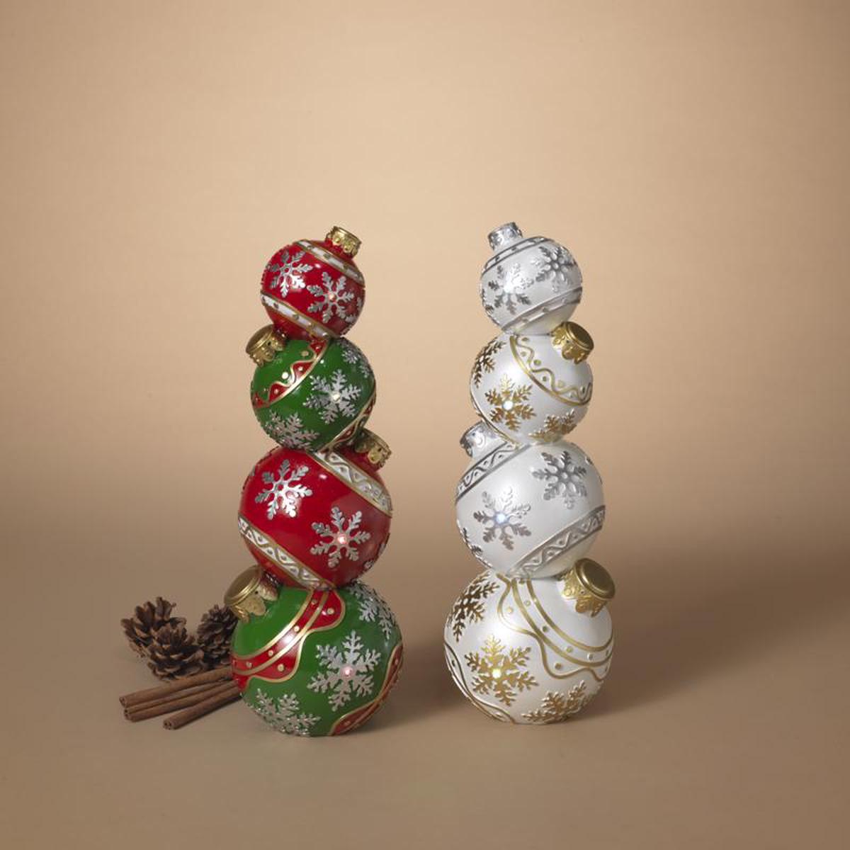 Gerson 2604380 Lighted Stacking Christmas Ornaments 16 inches