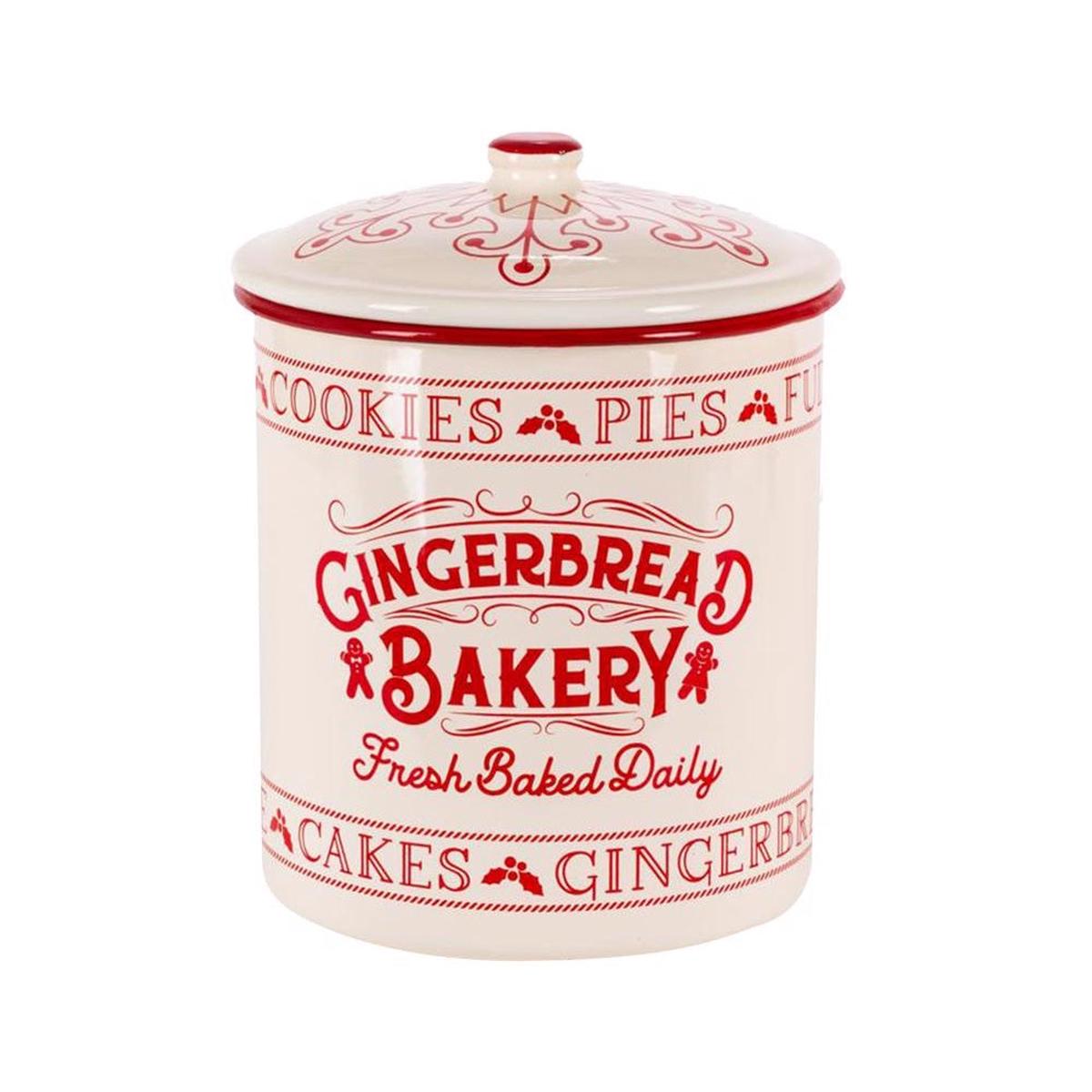 Gerson 2604670AH-M Cookie Jar Indoor Christmas Decor RedWhite