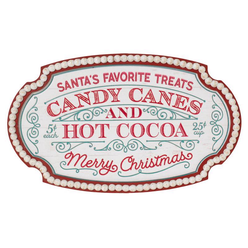 Gerson 2655510 Holiday Santa's Favorite Treats Sign, Multicolored, 19.6 inches