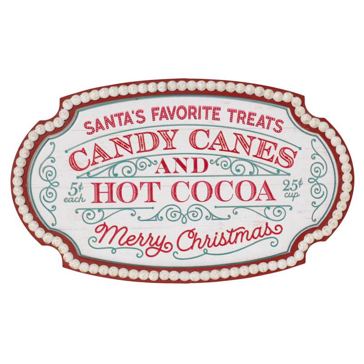 Gerson 2655510 Holiday Santas Favorite Treats Sign Multicolored 196 inches