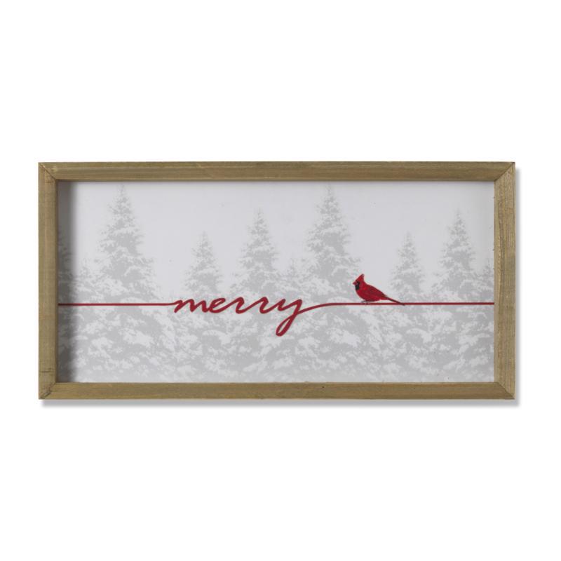 Gerson 2695250 Holiday Cardinal Wall Sign White