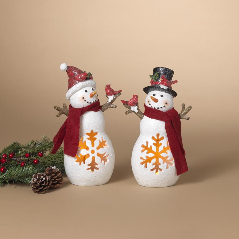Gerson Multicolored Lighted Holiday Snowman Table Decor 11 in