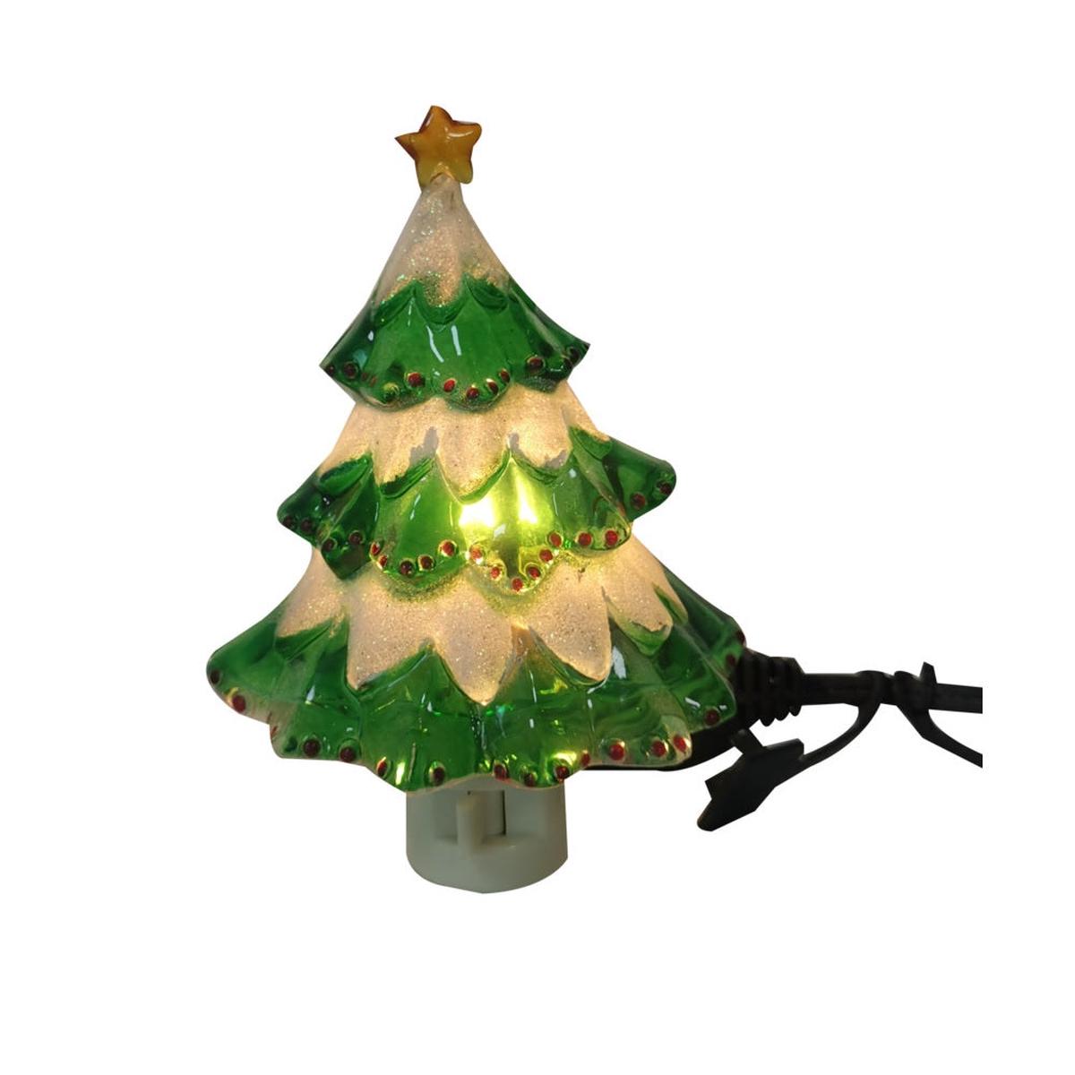 Santas Forest 65609 Light Night Christmas Tree GreenWhite
