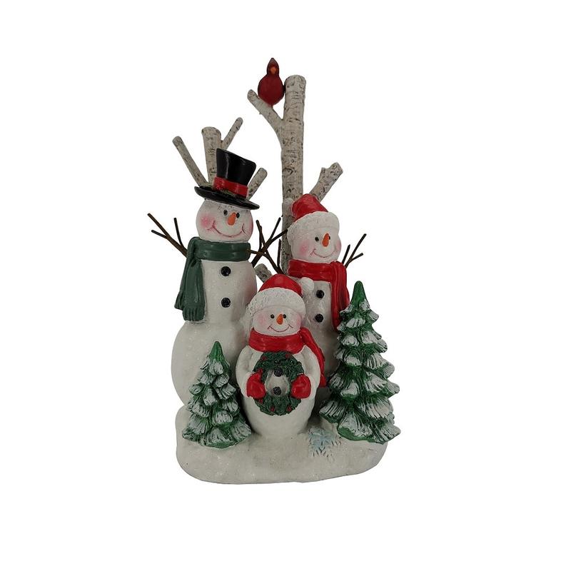 Santas Forest 89806 Snowman Family, Christmas, Resin, White/Red
