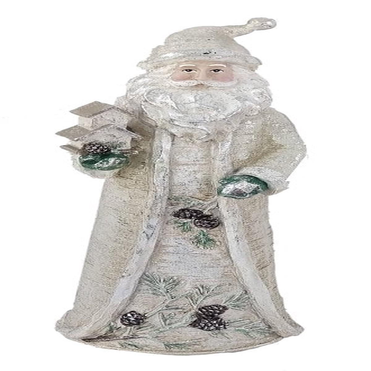 Santas Forest 89945 Santa Figurine 165 in H Birch Santa Figurine Resin Gray