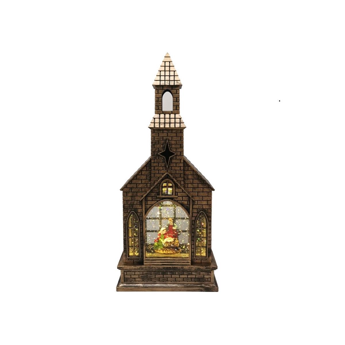 Santas Forest 92814 Glistening Church Plastic Gold