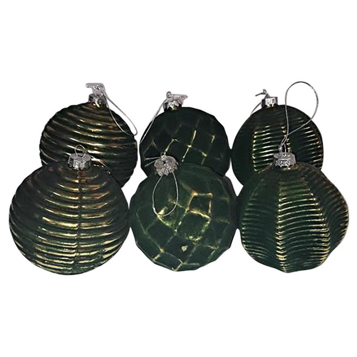 Sullivans ACE212 Geometric Textured Ball Christmas Ornament GoldGreen