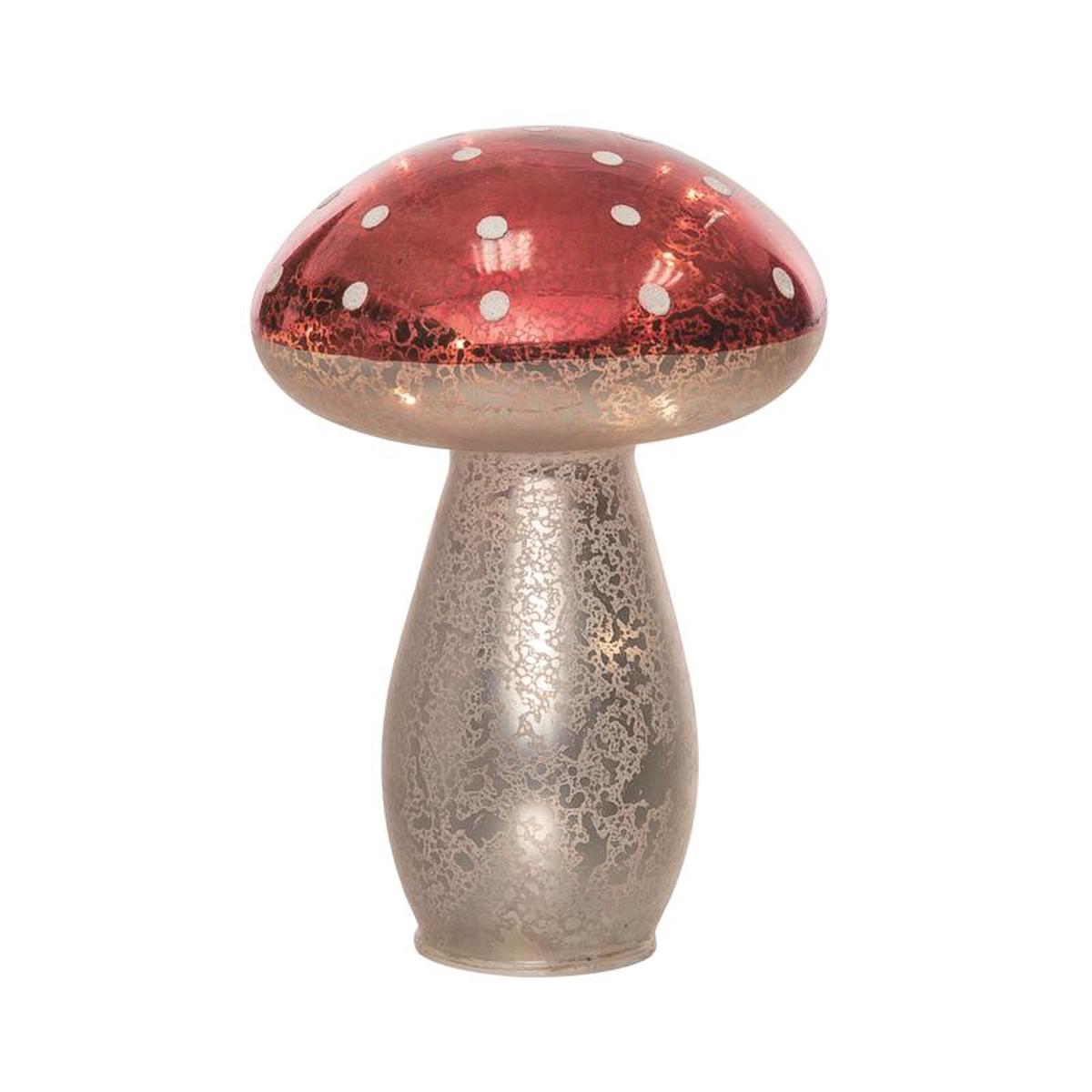 Transpac TC02205 Large Mushroom Lights Up RedSilver 9 inches