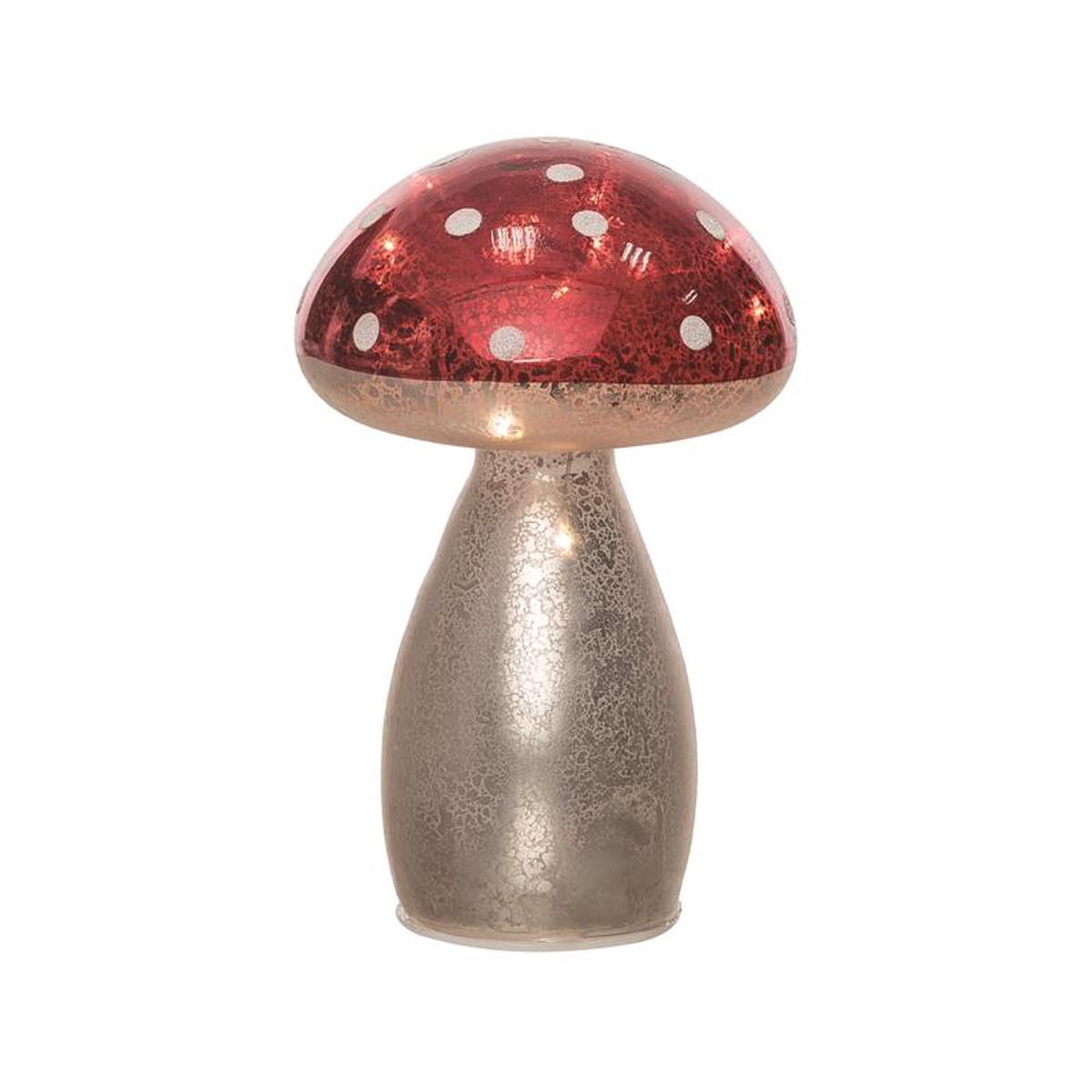 Transpac TC02206 Mushroom Table Decor RedSilver 8 inches