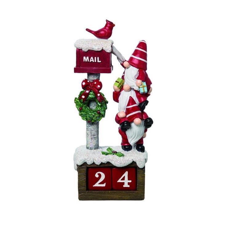 Transpac Y9780 Gnome Countdown Indoor Christmas Decor, Multicolored