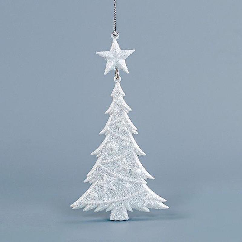 ACRYLIC TREE WITH WHITE GLITTER 9x1x16 - Default Title