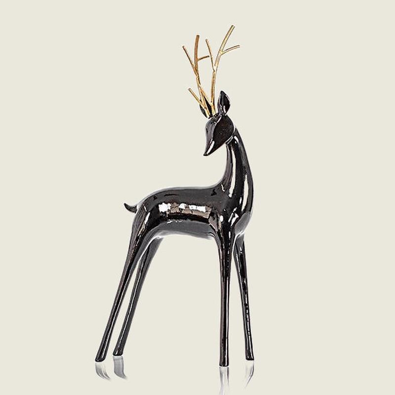 Black Deer with Golden Antlers 40cm - Default Title