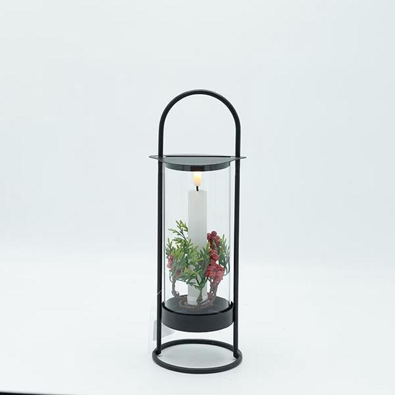 BLACK METAL LANTERN WITH 1 CANDLE 11x11x30 - Default Title
