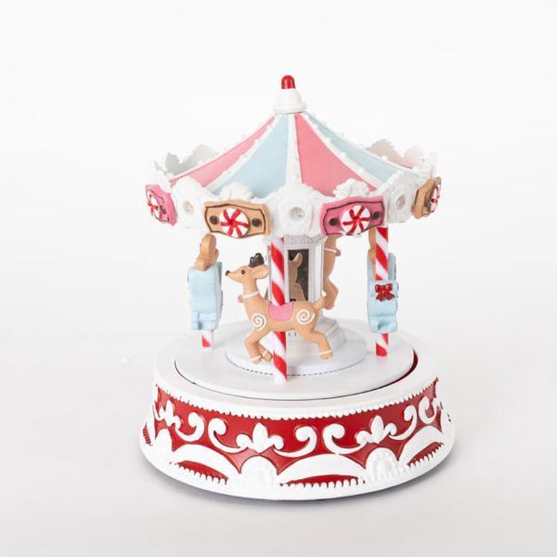 CAROUSEL IN PALM COLORS MUSIC AND MOVEMENT WITH TRANSFORMER 19x19x22 - Default Title