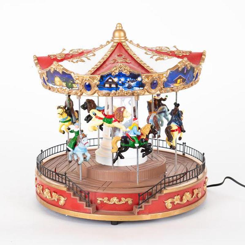 CAROUSEL WITH HORSES MUSIC AND MOVEMENT WITH TRANSFORMER 25x25x26 - Default Title
