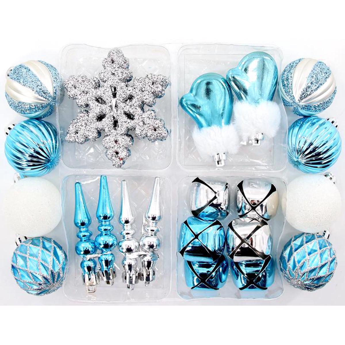 Celebrations C-23067 C Frosty Christmas Ornaments BlueSilverWhite