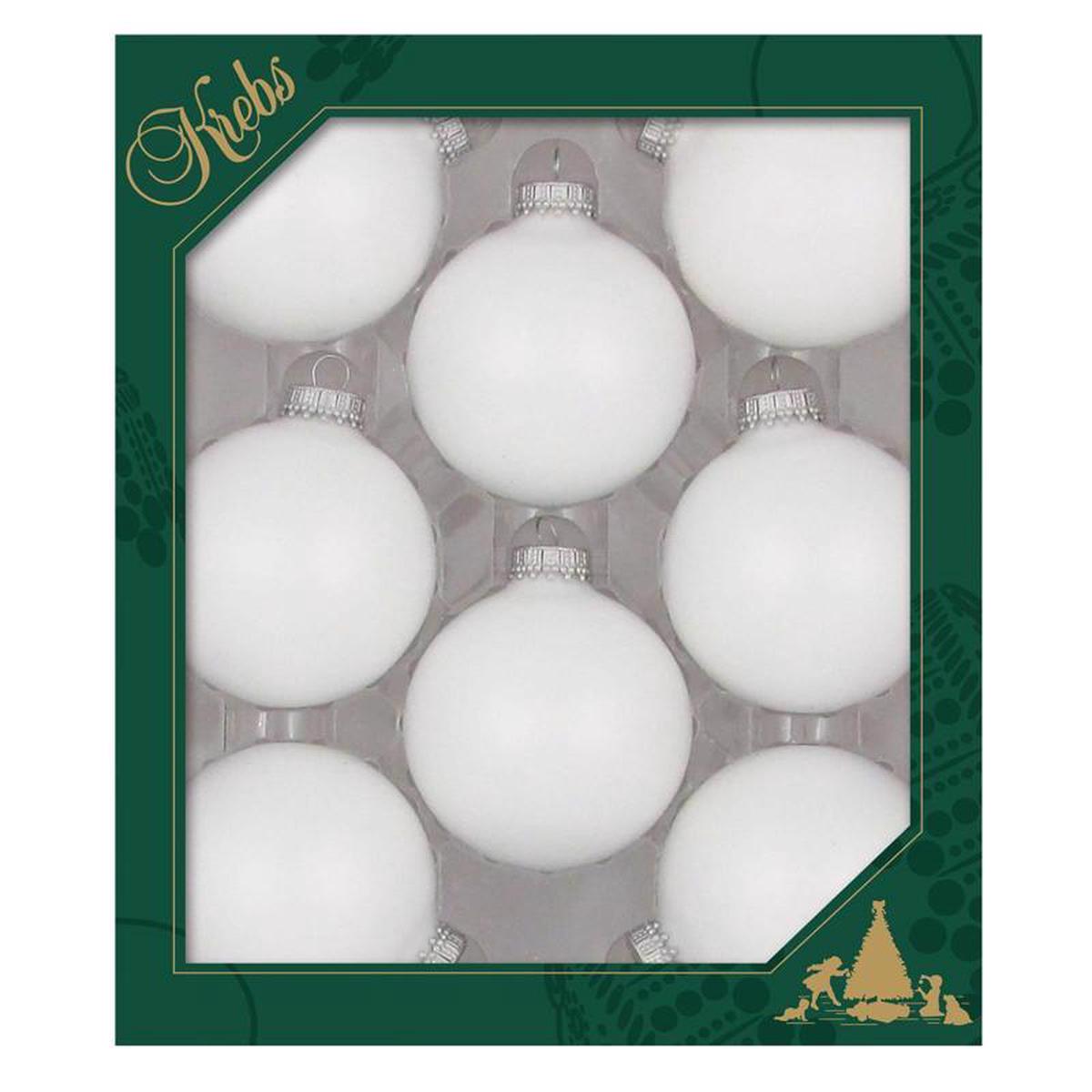 Christmas by Krebs CBK02613 Ball Ornaments Classic White Velvet
