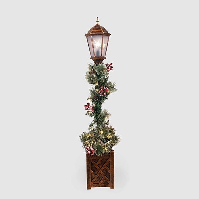 COLUMN WITH CHRISTMAS GARLAND LIGHTED WITH TRANSFORMER 45x45x150 - Default Title