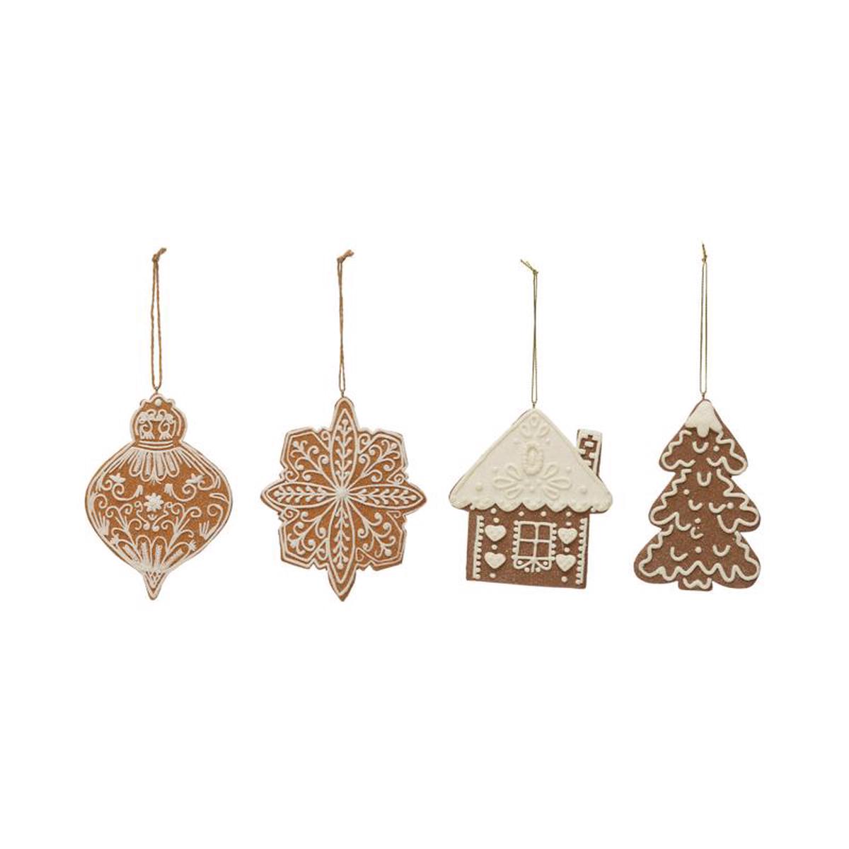 Creative Co-op XS1597A Gingerbread Cookie Christmas Ornament Brown