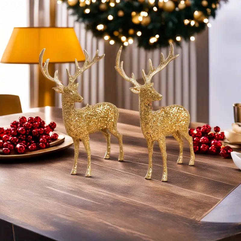 Decorative Deer Plastic Gold 11x5x14