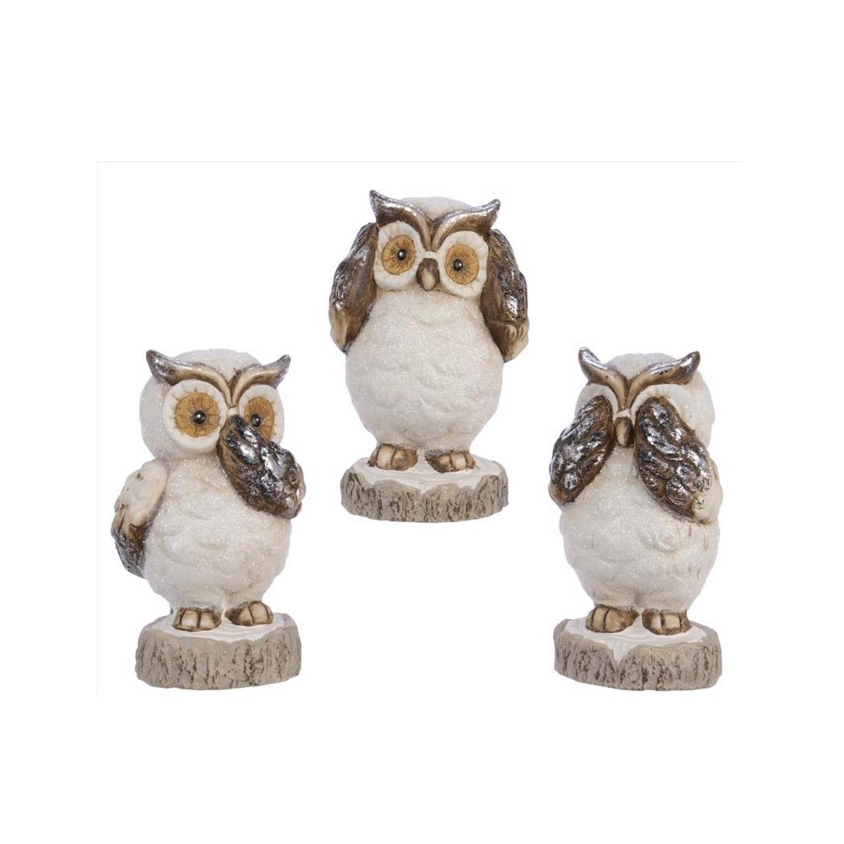 Decoris 633923 Owl Table Decor Terracotta