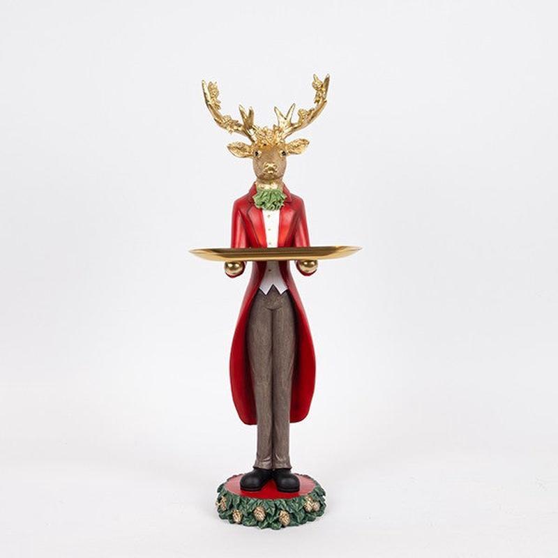 DEER WITH PLATES AND DECORATED ANTS POLYRESIN 19x17x61 - Default Title