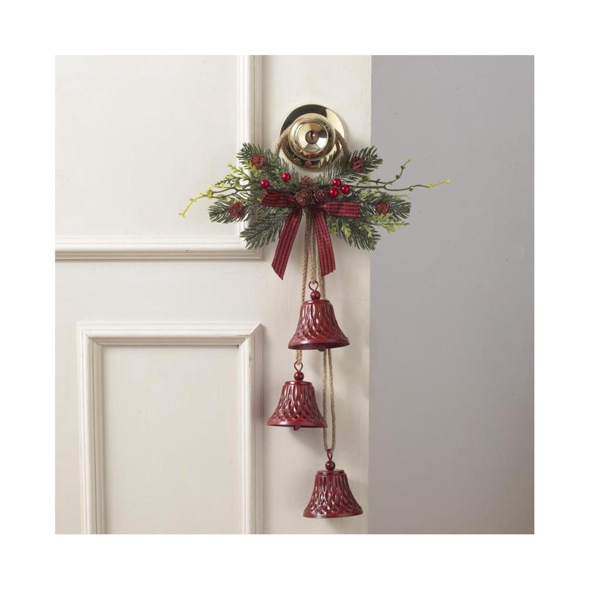 Gerson 2616090 Christmas Bell Door Knocker Decor Red