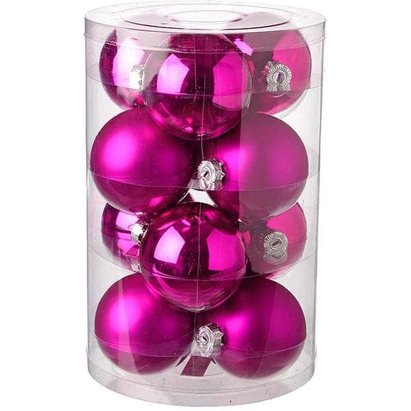 Glass Ball Fuchsia S/12 8cm - Default Title